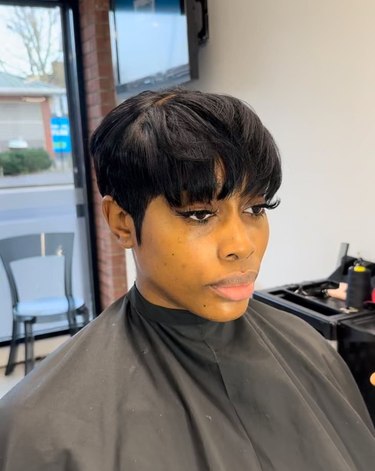 Custom Frontal Unit with a softly layered pixie fringe
